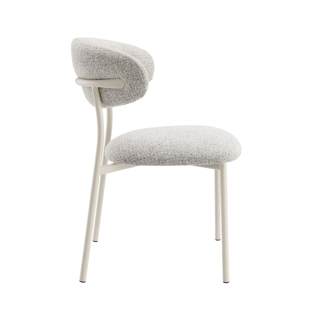 ACME Kalam - Side Chair (Set of 2) - Gray Fabric & Beige Finish | Meri Furniture