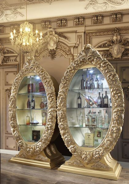 ACME Seville - Curio - Gold Finish | Meri Furniture