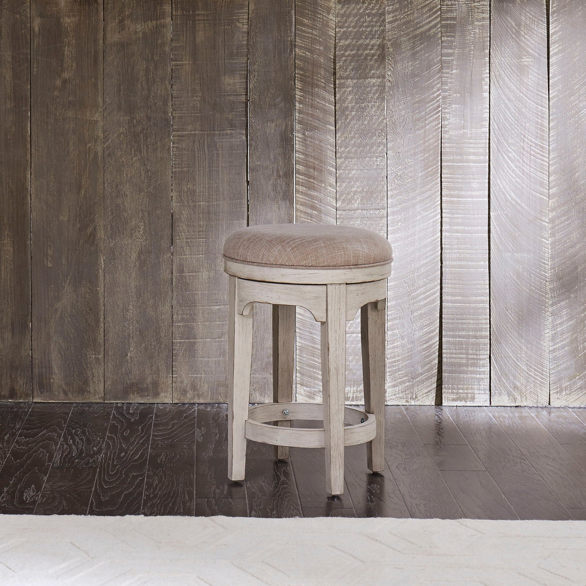 Liberty Furniture Farmhouse Reimagined - Console Swivel Stool - White | Meri Furniture