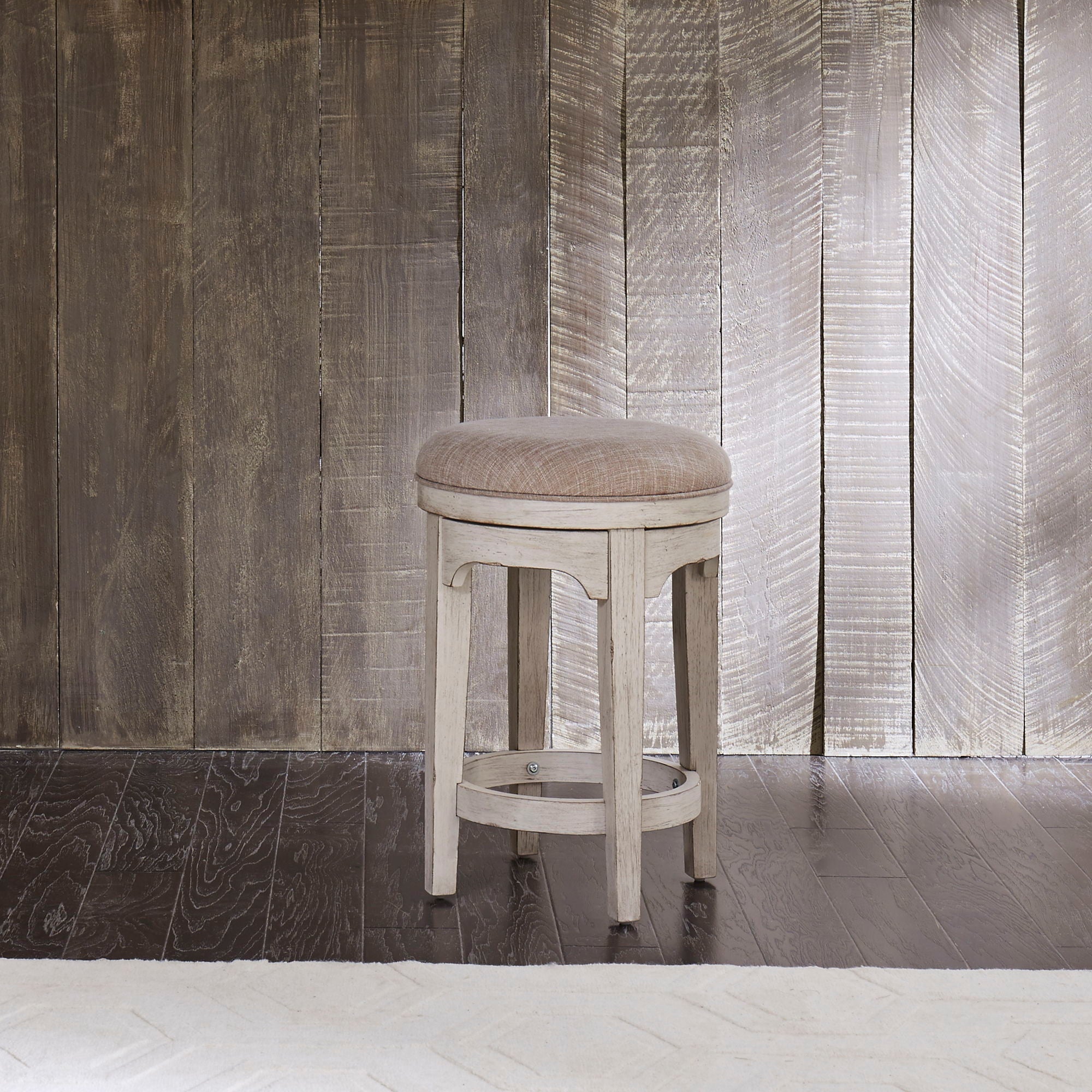 Liberty Furniture Farmhouse Reimagined - Console Swivel Stool - White | Meri Furniture