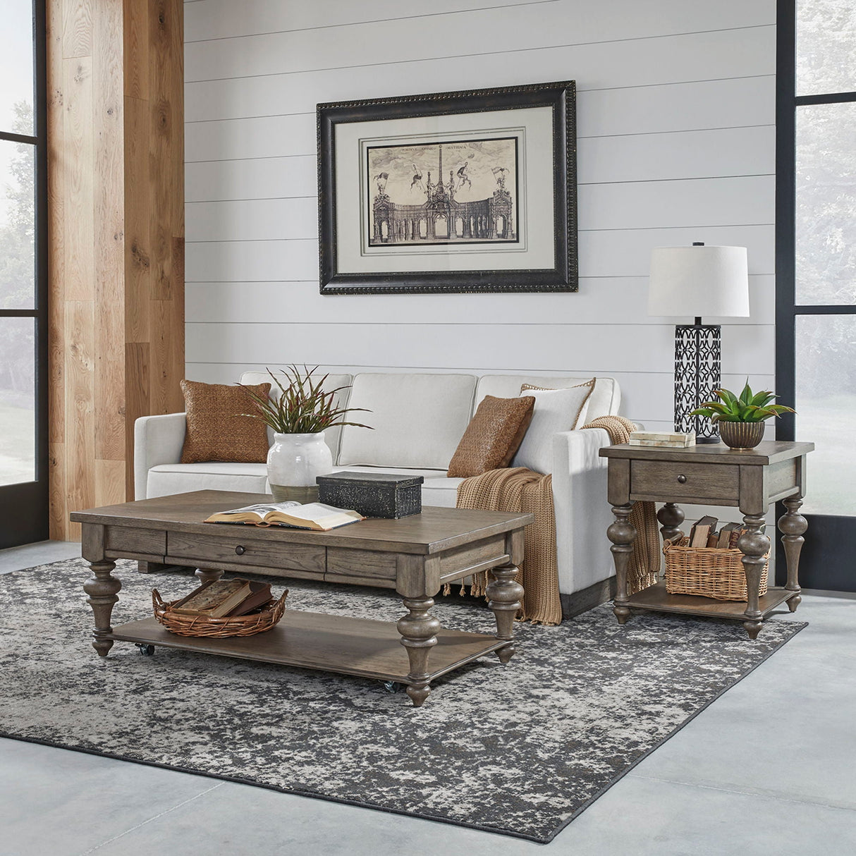 Liberty Furniture Americana Farmhouse - 3 Piece Set (1 Cocktail 2 End Tables) - Light Brown | Meri Furniture