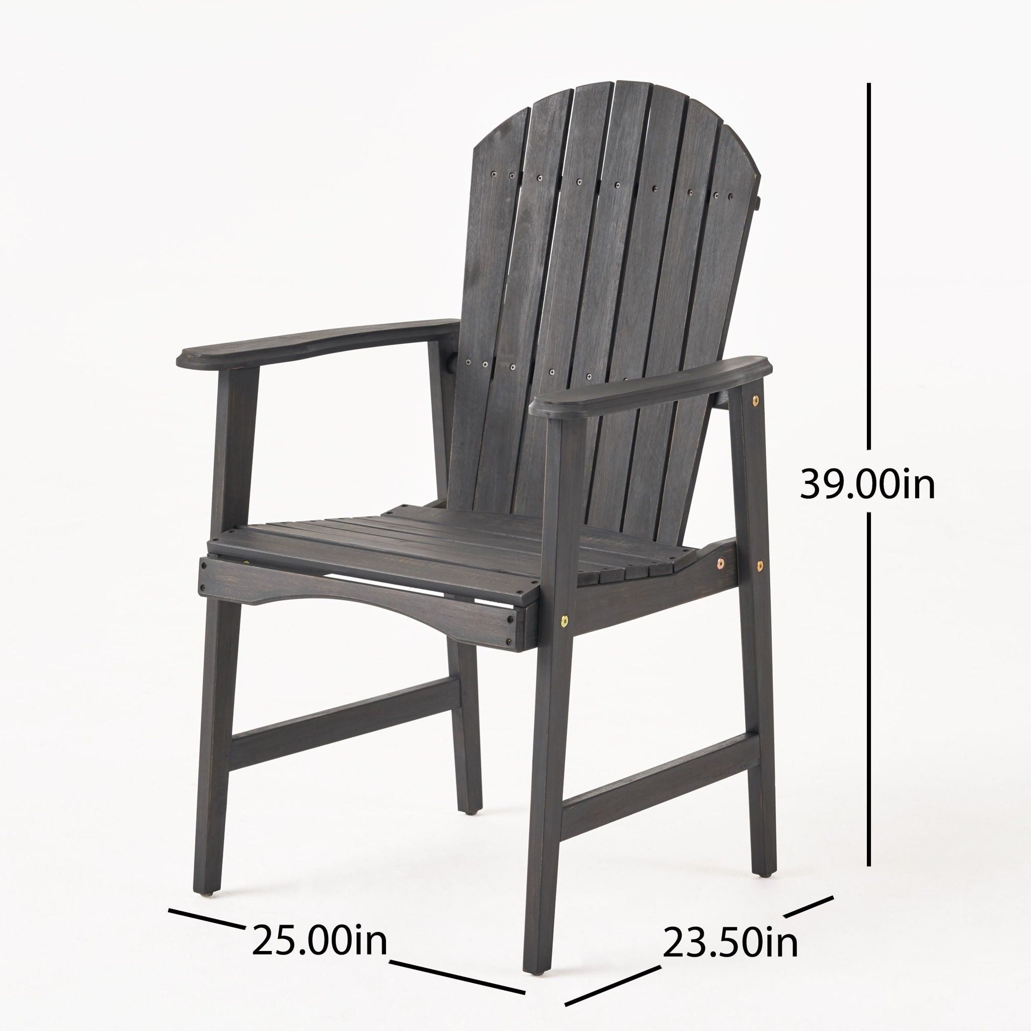 Outdoor Weather Resistant Acacia Wood Adirondack Dining Chairs (Set of 2)