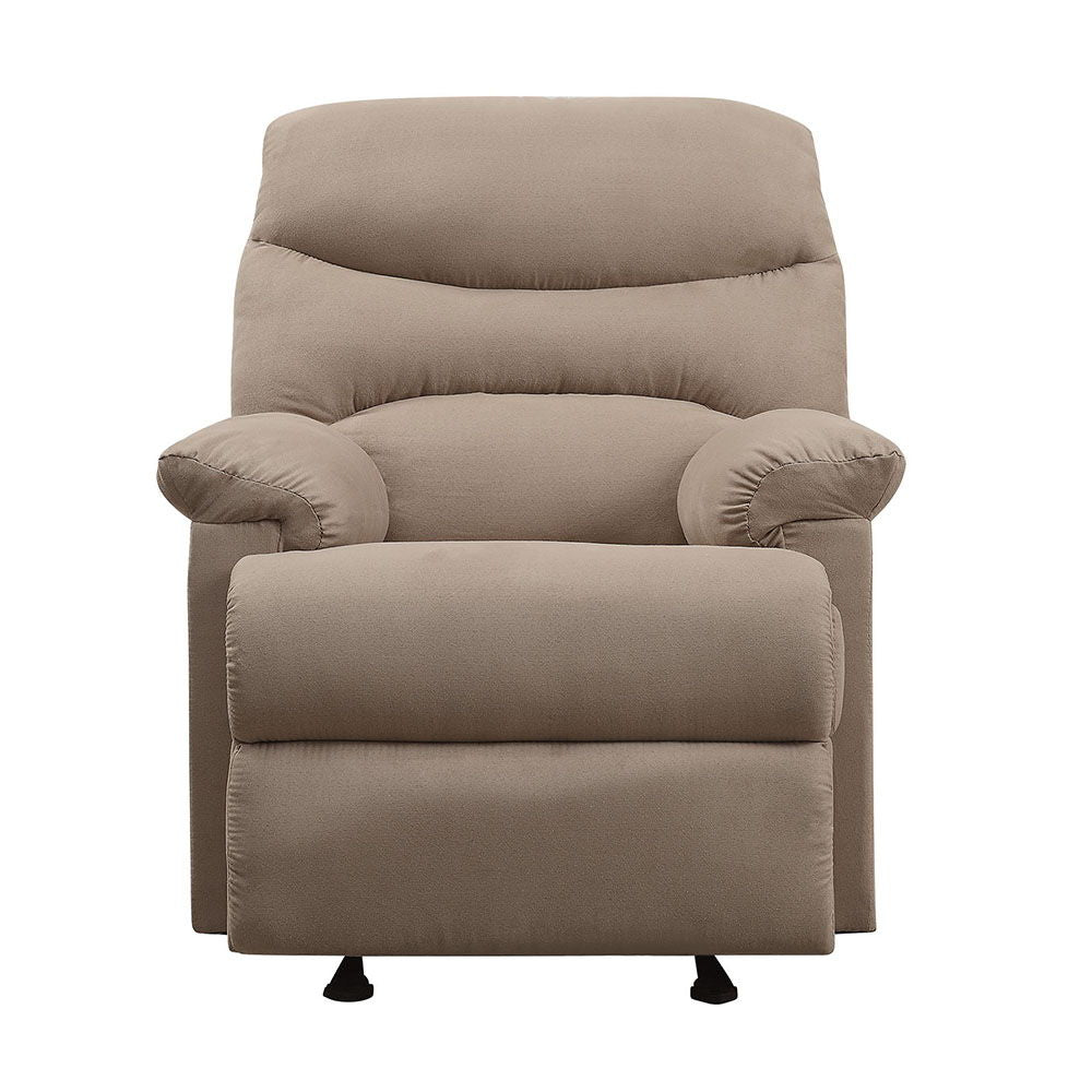ACME The lovely Arcadia recliner offers comfort, style and value for any home. A smooth microfiber seat cushion provides relaxation from seat to toe with an easy to reach external handle for operating the reclining mechanism. | Meri Furniture