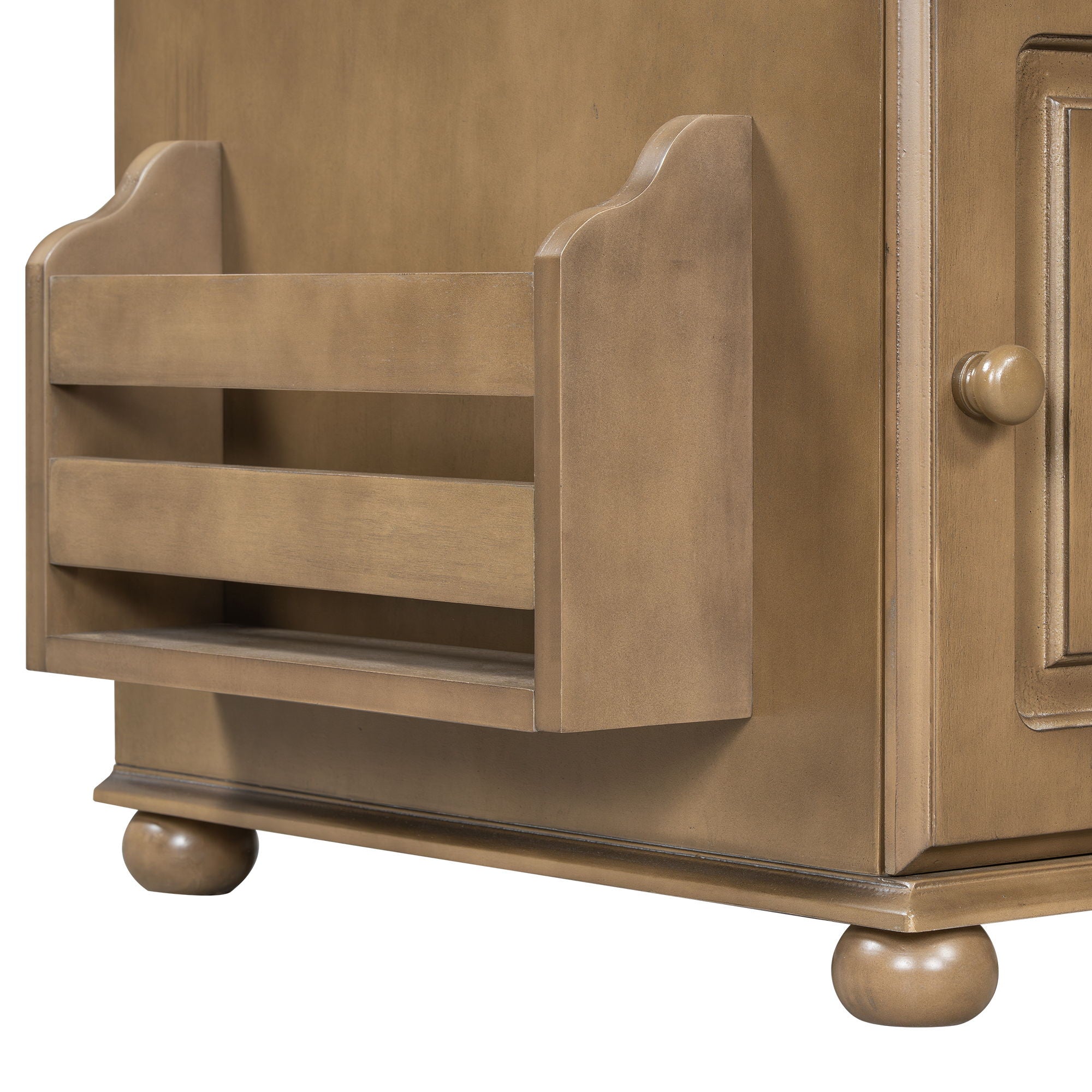 Vintage Flip Top Side Table With USB Ports