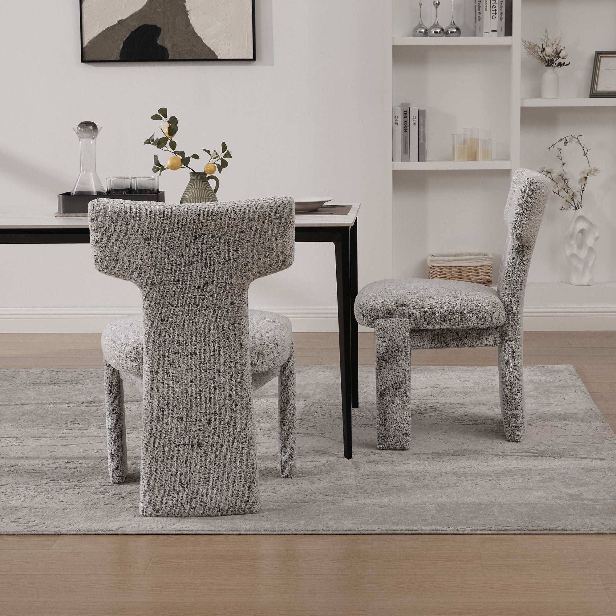 Armless Curved Back Accent Chairs