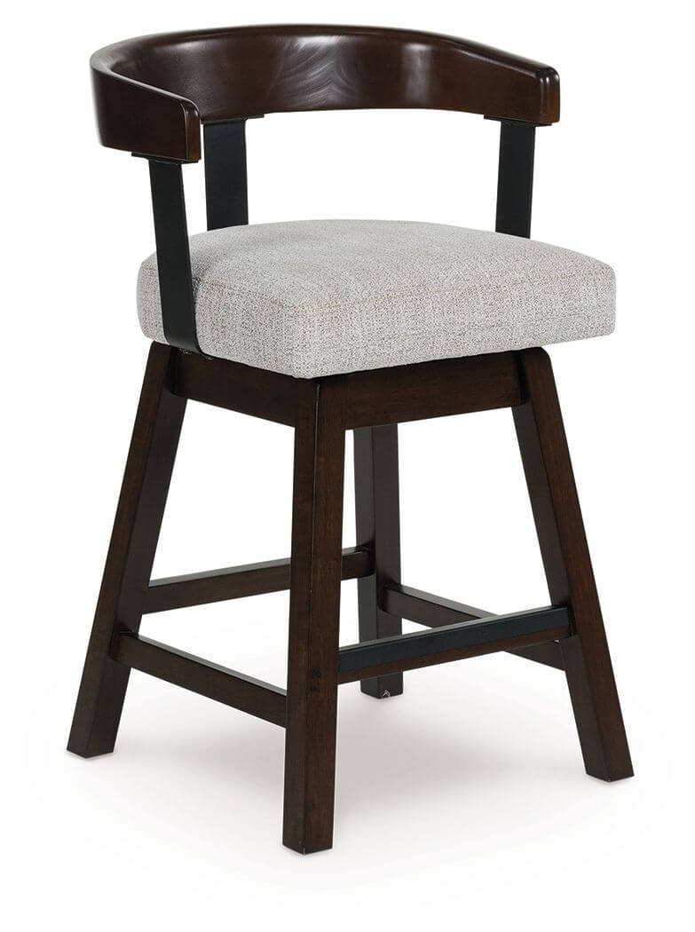 Haddigan - Upholstered Swivel Barstool (Set of 2) - Dark Brown