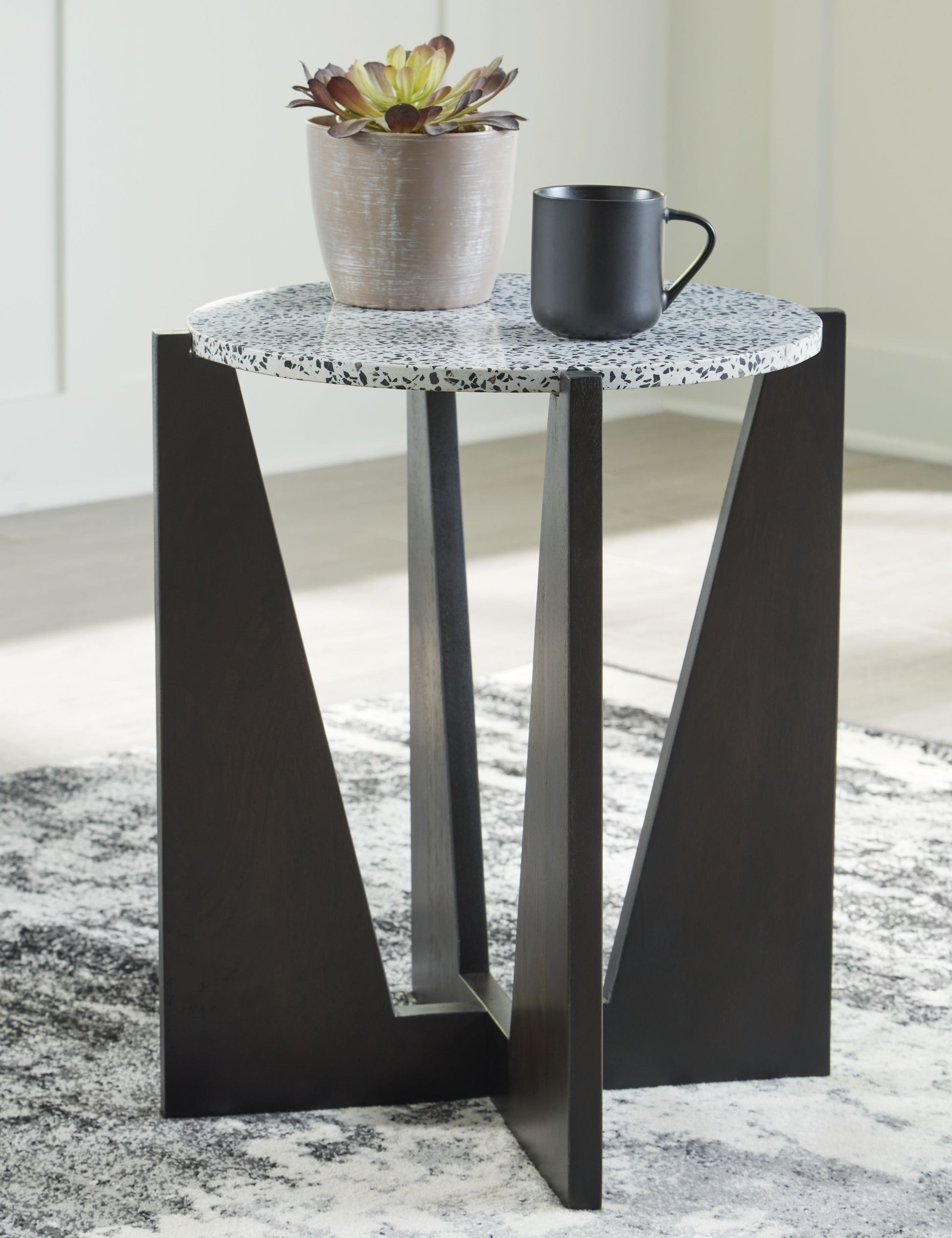 Signature Design by Ashley® Tellrich - Black / White - Accent Table | Meri Furniture