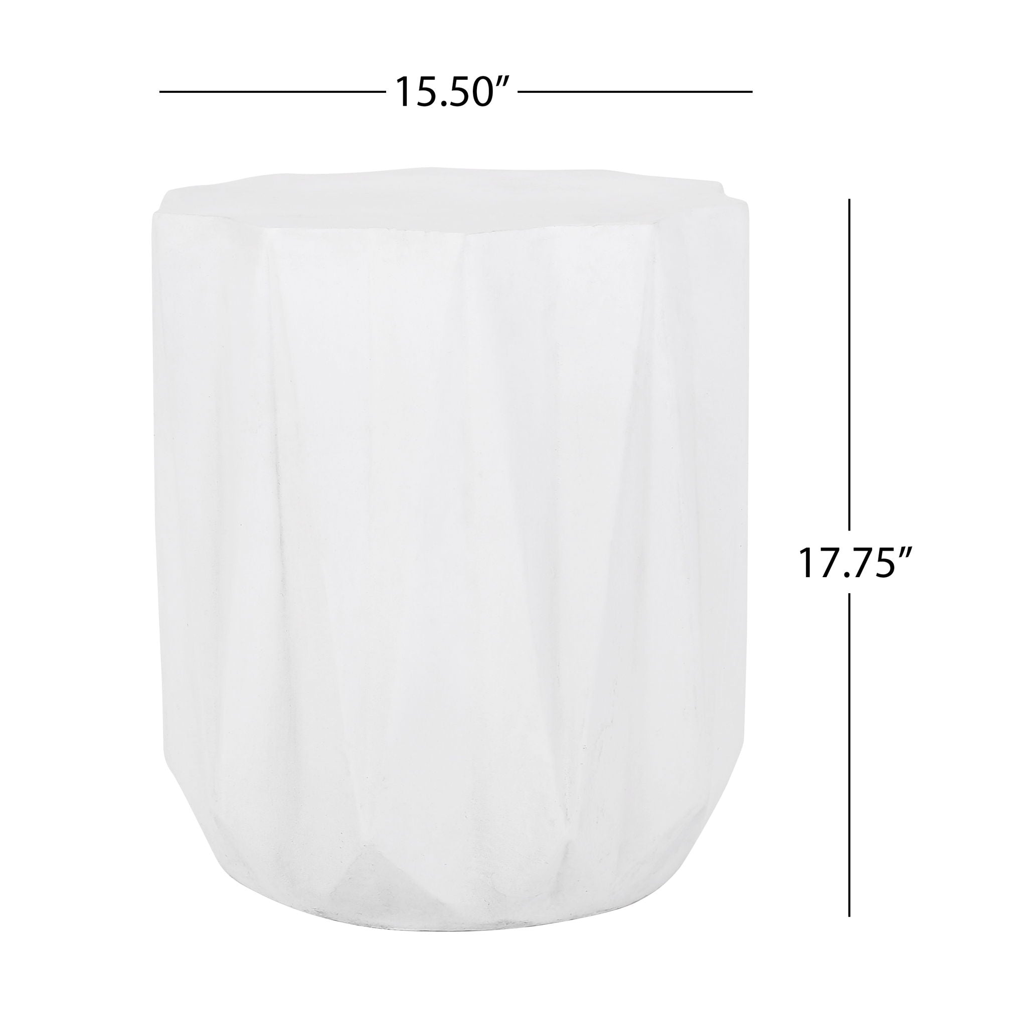 Outdoor Lightweight Concrete Side Table - Antique White