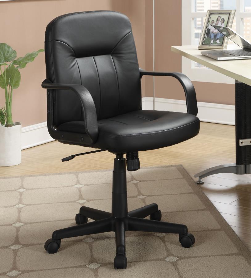 Coaster Fine Furniture Minato - Upholstered Adjustable Home Office Desk Chair - Black | Meri Furniture