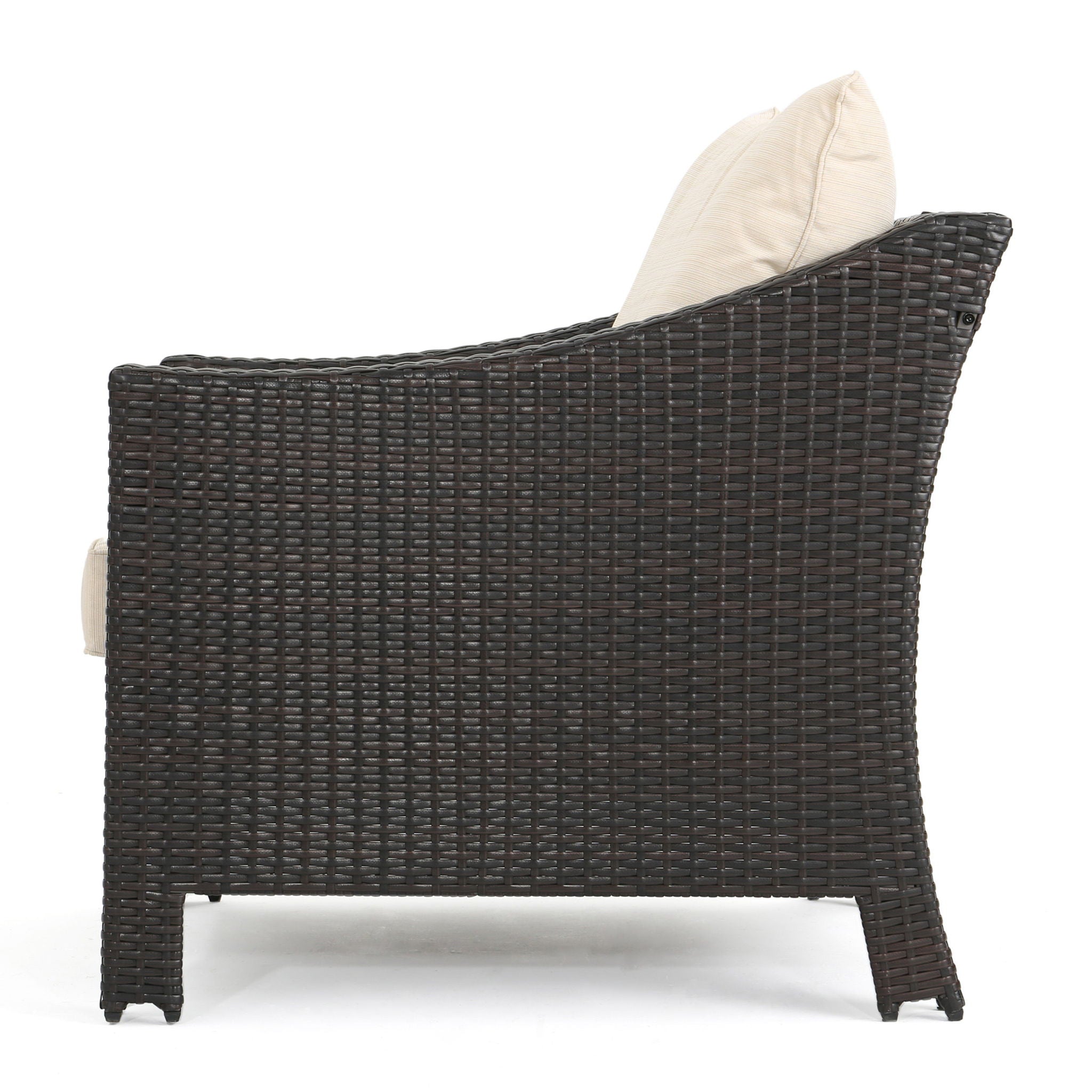 Antibes - 4 Pieces Wicker Chat Set - Brown / Beige