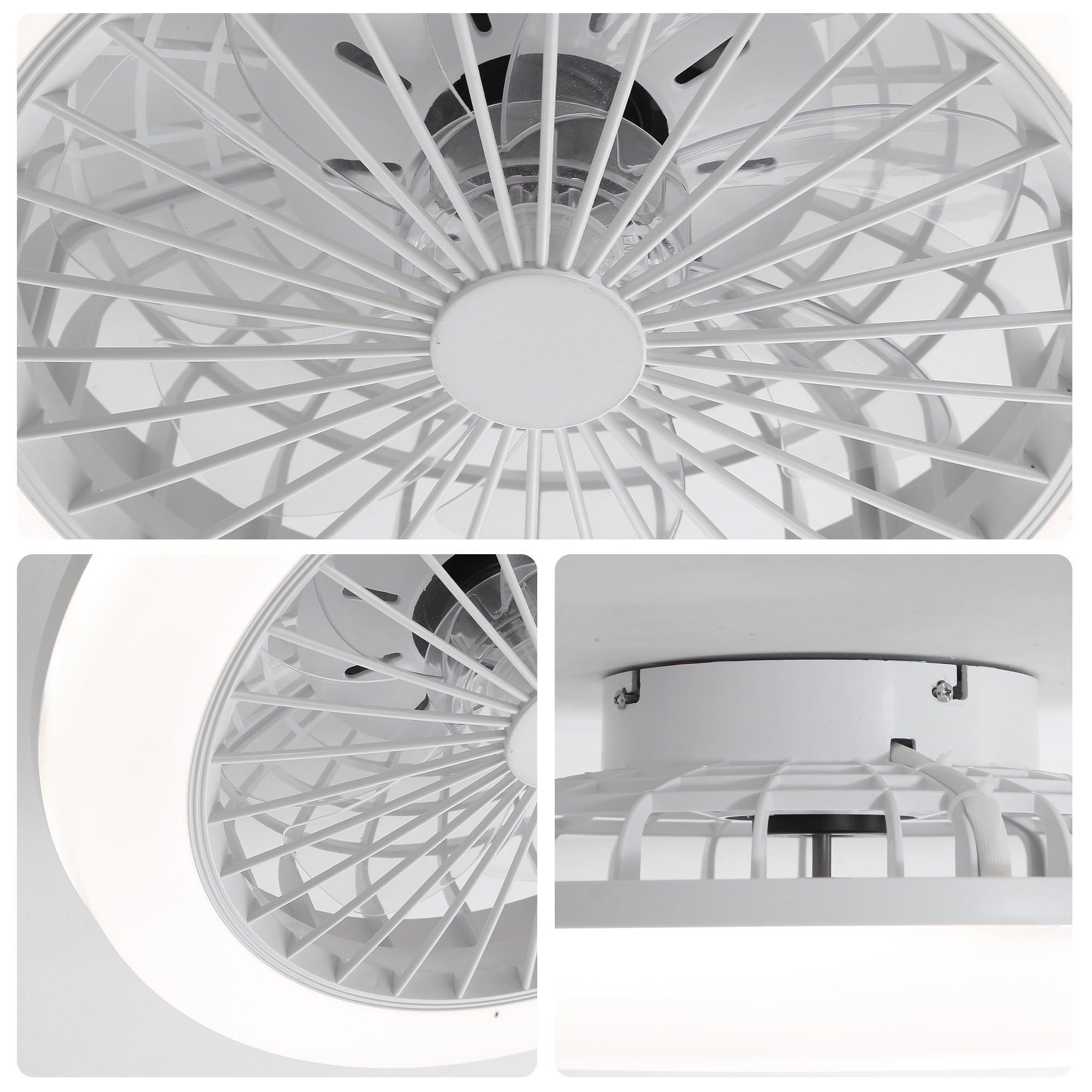 Bladeless Ceiling Fan With Light And Remote Control - White