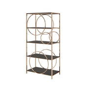 ACME Hudice - Bookshelf - Black Oak & Champagne | Meri Furniture