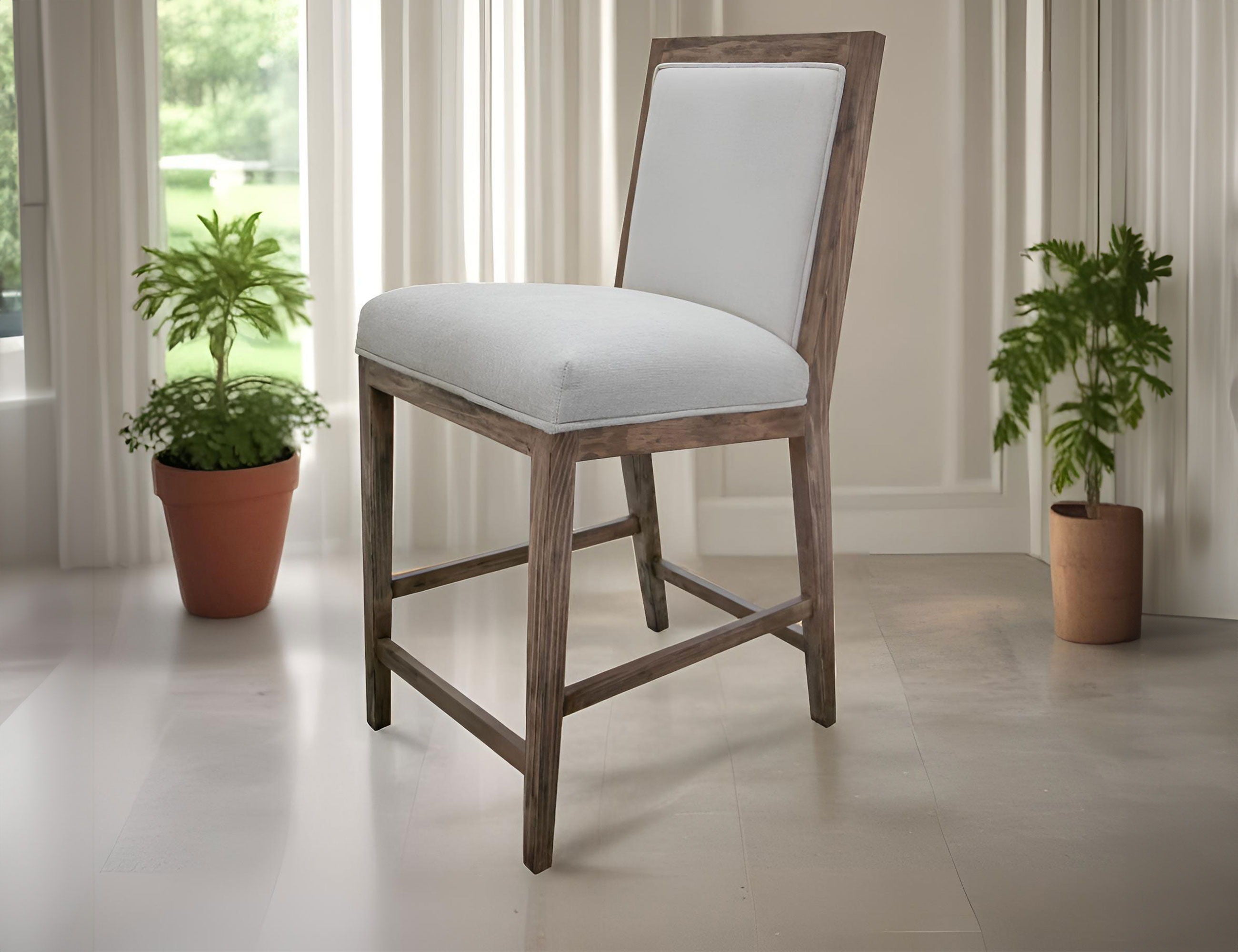 International Furniture Direct Sahara - Barstool (Set of 2) - Brown / Ivory | Meri Furniture