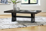 Signature Design by Ashley® Galliden - Black - Rectangular Cocktail Table | Meri Furniture