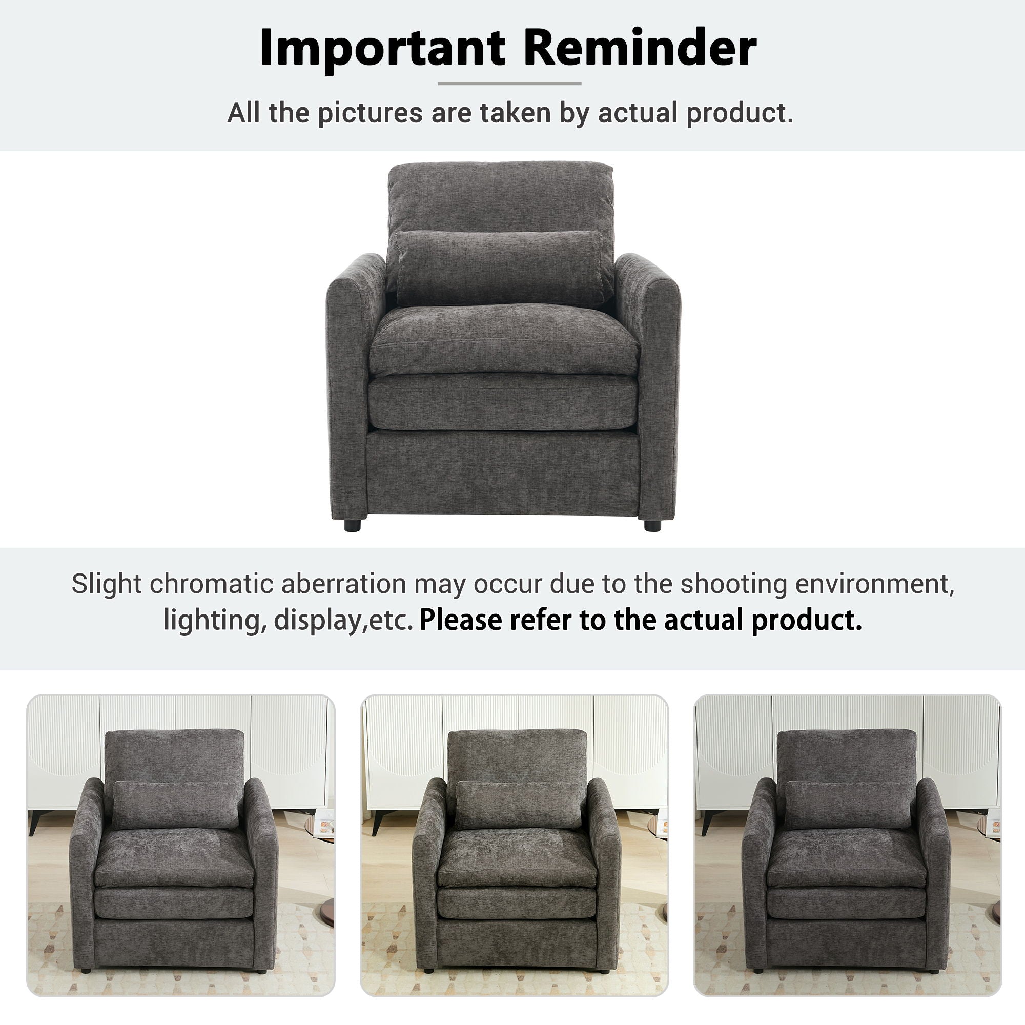 Cozy Upholstered Plush Cushion Armchair For Living Room