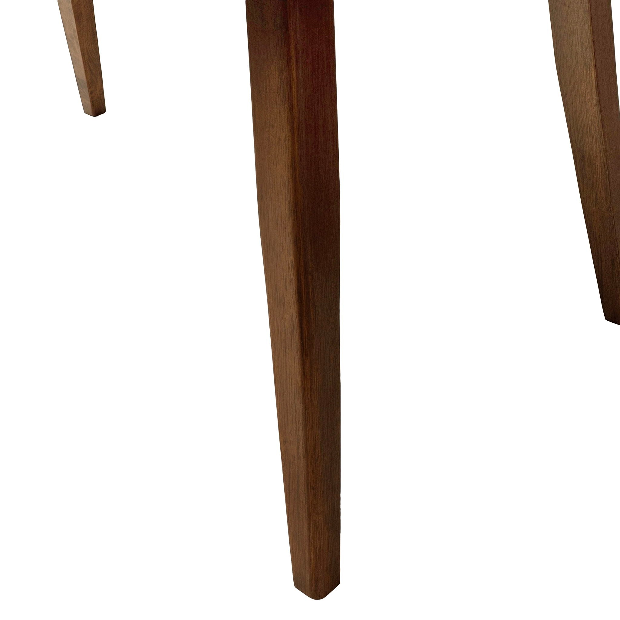 Modern Indoor Wood Dining Set With Chairs And Table, Rubber Wood, 6 Piece - Cream / Walnut