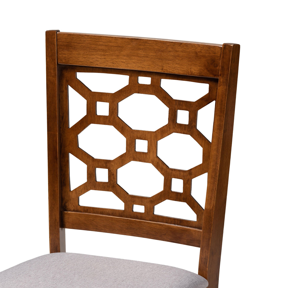 Gabriel Modern and Contemporary Grey Fabric Upholstered and Walnut Brown Finished Wood 6-Piece Dining Set