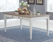 Signature Design by Ashley® Skempton - White - Rect Drm Table W/Storage | Meri Furniture