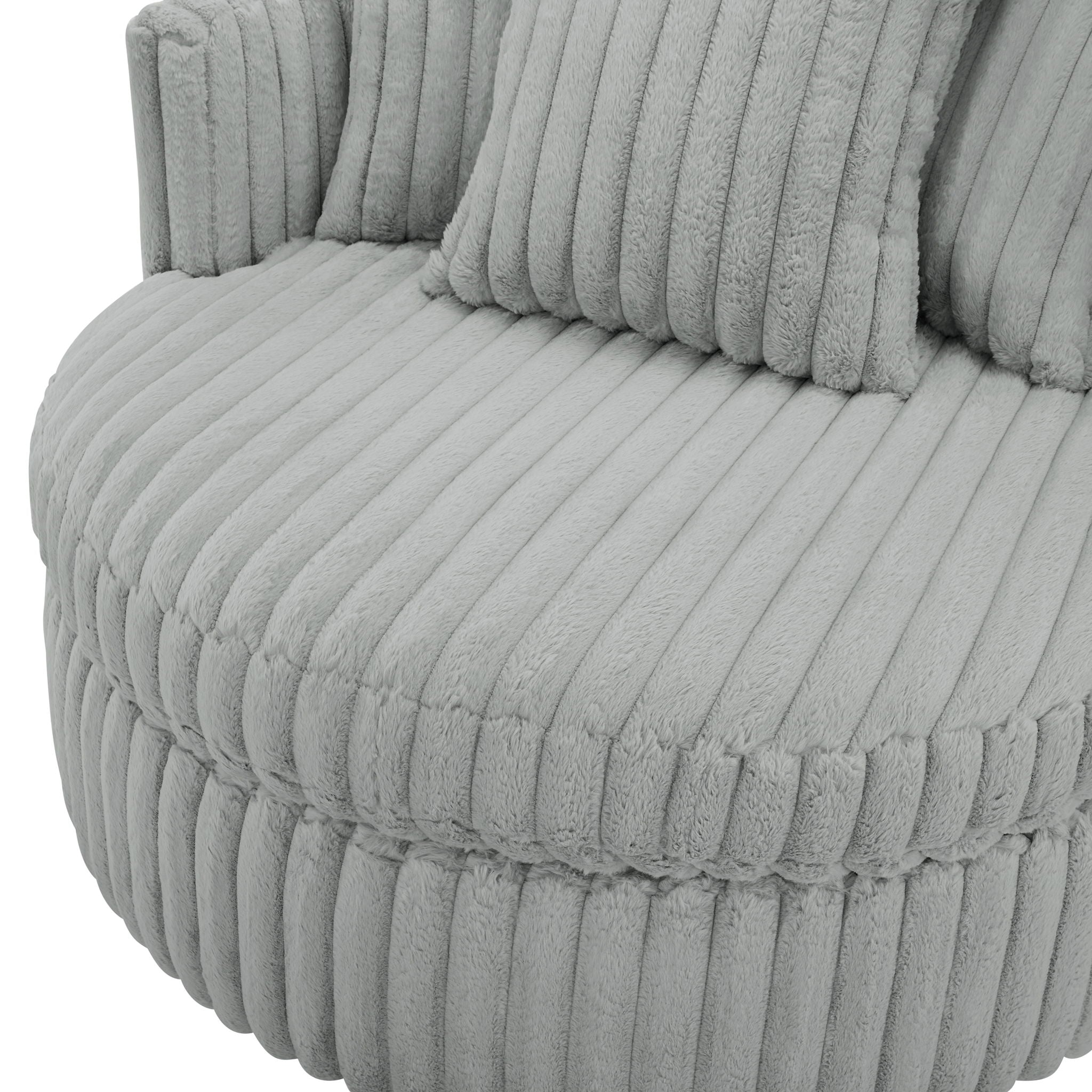 Mindy - Oversized Swivel Barrel Chair - Gray