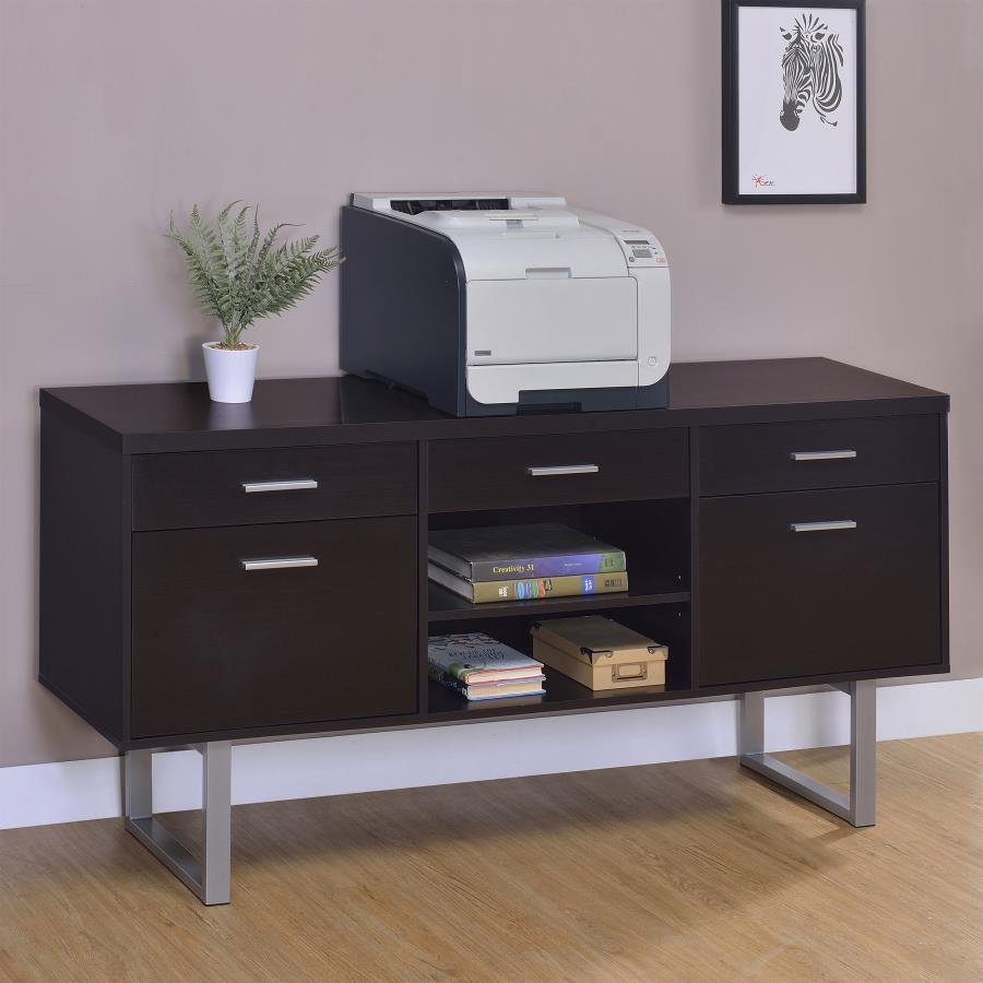 Coaster Fine Furniture Lawtey - 5-Drawer Home Office Storage Credenza - Cappuccino | Meri Furniture
