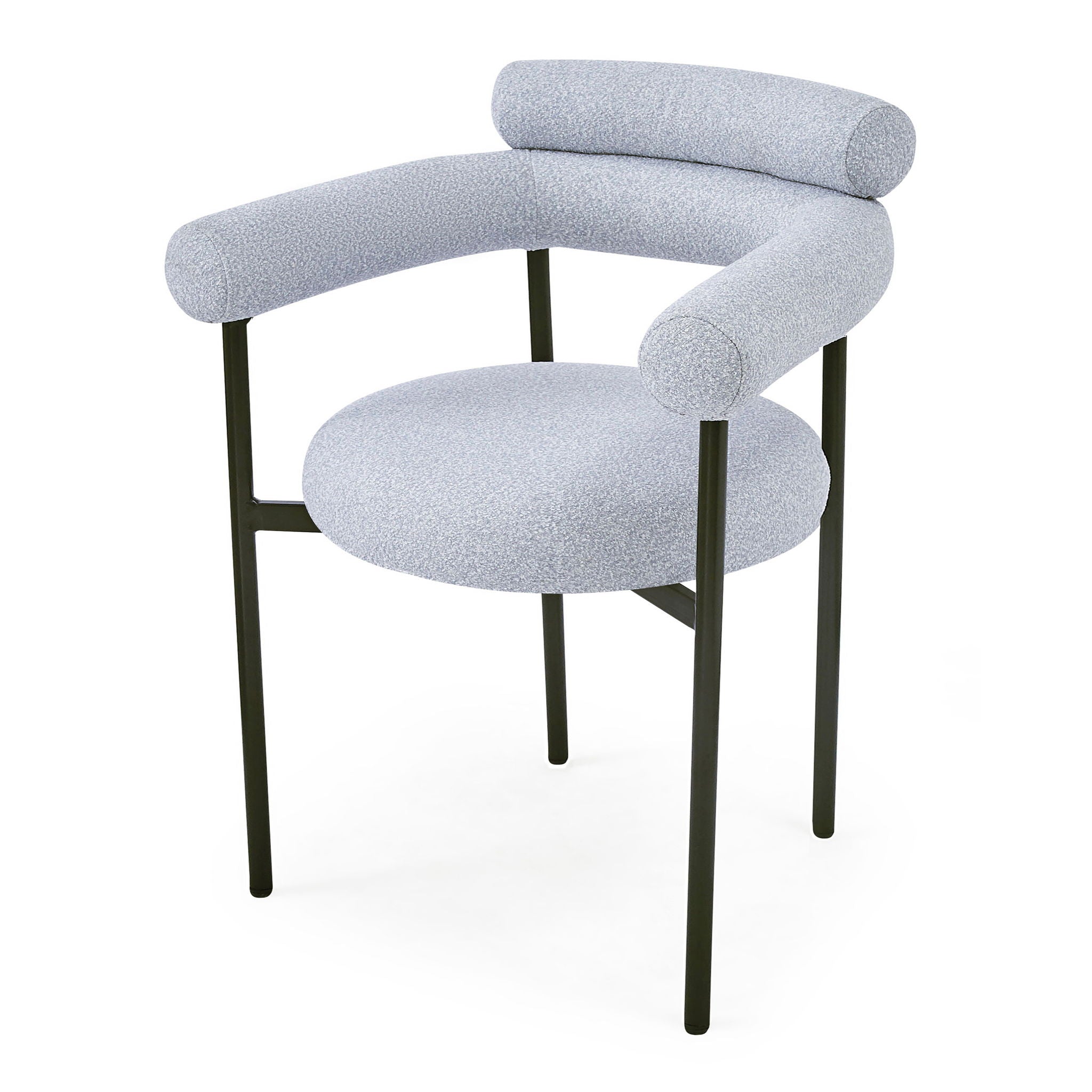 Contemporary Upholstered Armchair Dining Chairs With Metal Legs (Set of 2)