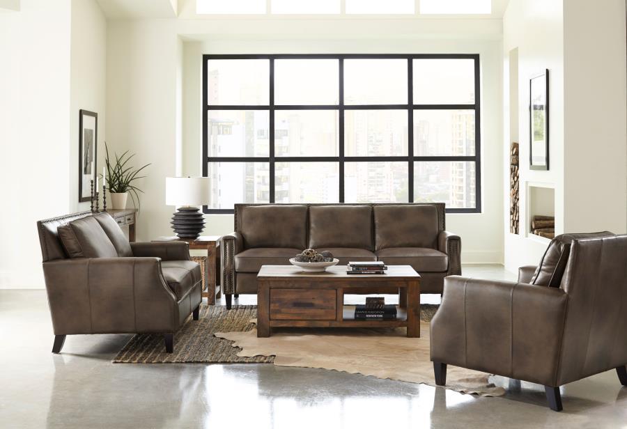 Coaster Fine Furniture Leaton - Upholstered Recessed Arm Sofa Set | Meri Furniture
