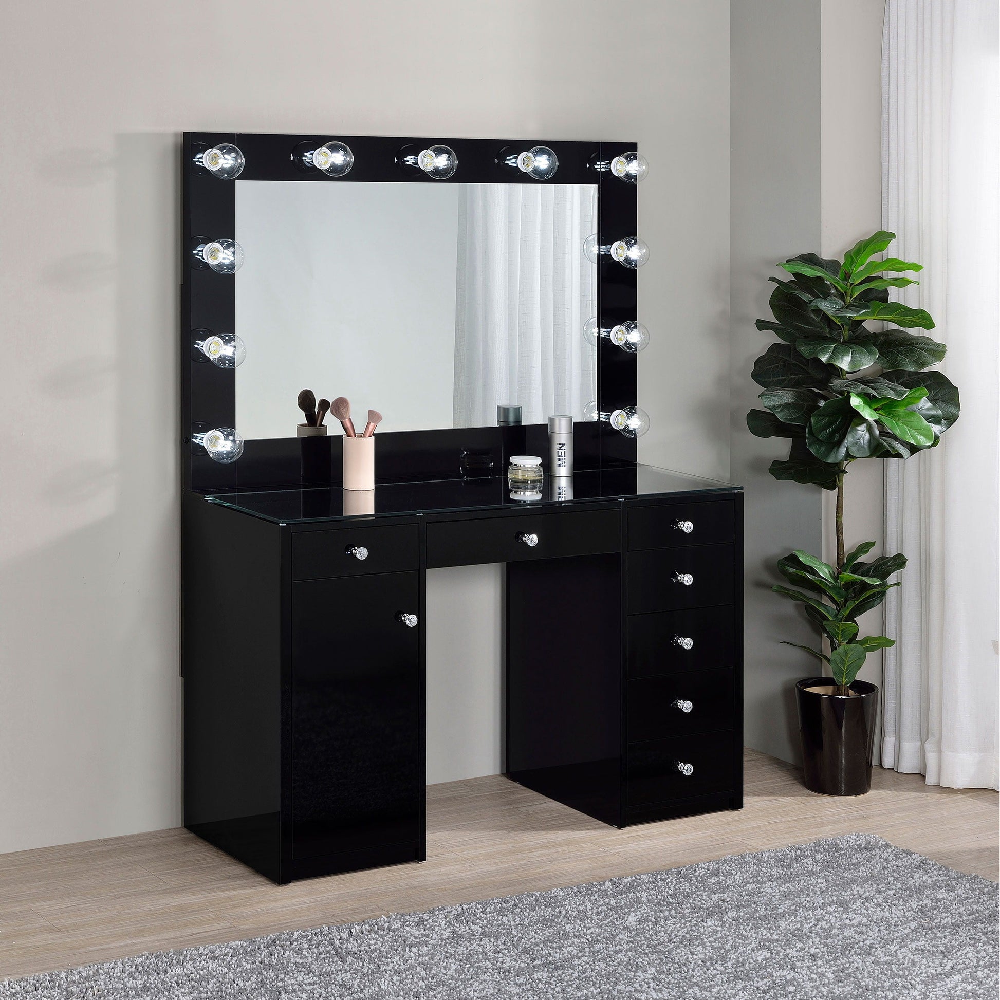 Coaster Fine Furniture Acena - 7-Drawer Vanity Set With Lighting | Meri Furniture