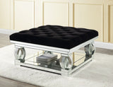 ACME Lotus - Ottoman - Mirrored & Faux Diamonds | Meri Furniture