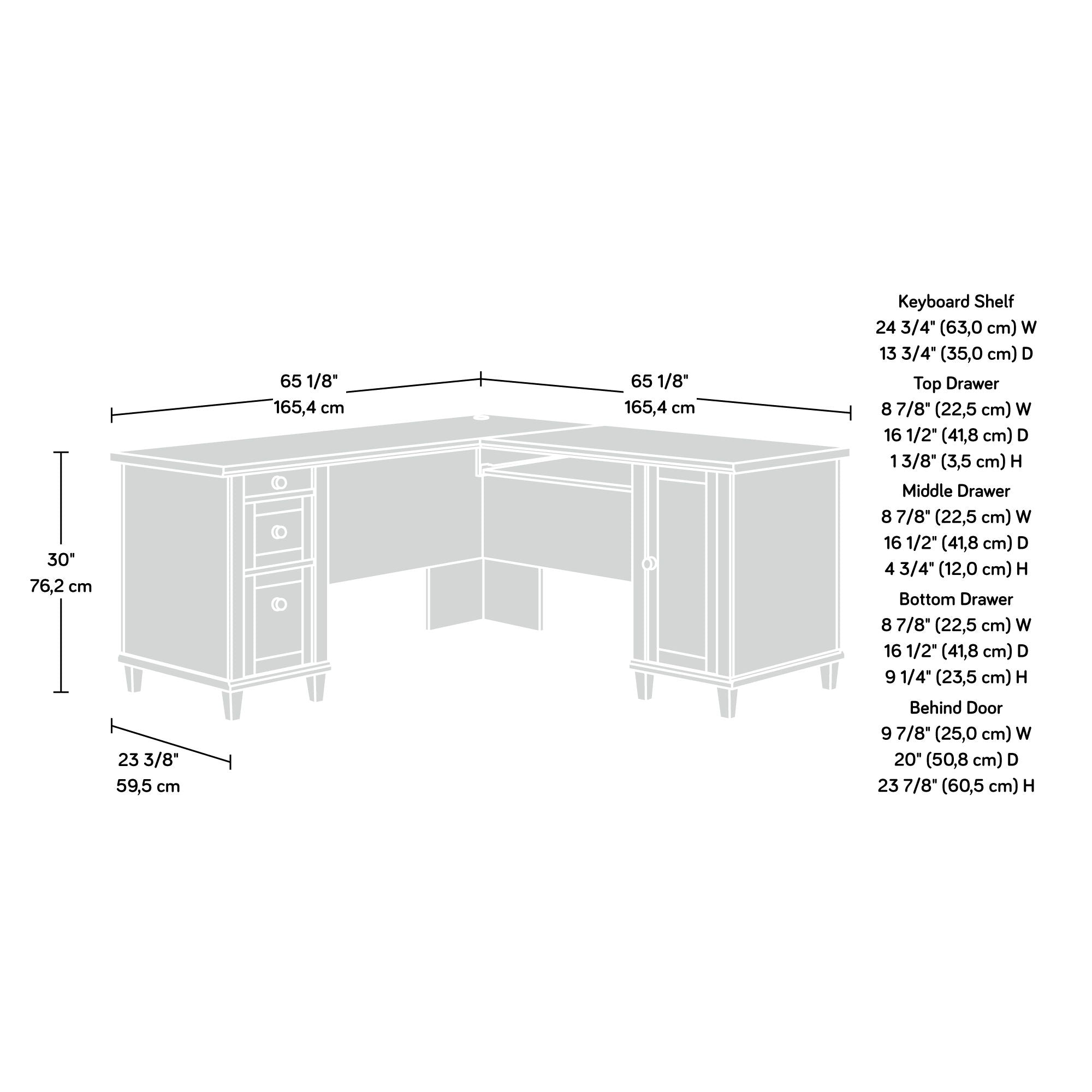 L-Shaped Desk in Emery Oak