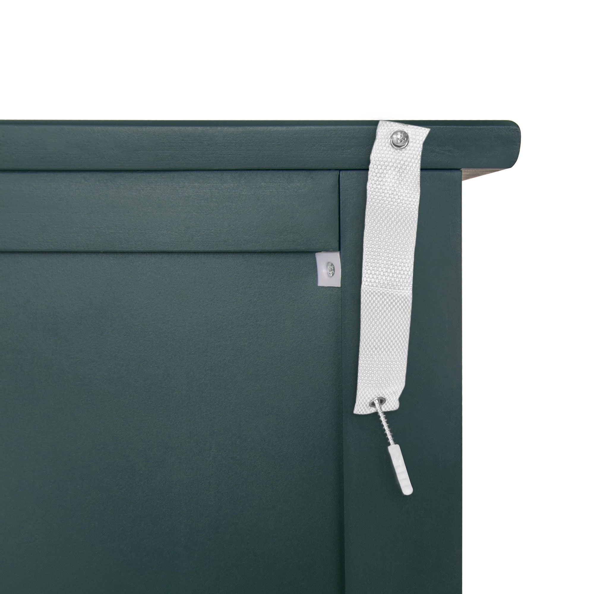 Hollow Carved 3 Drawer Dresser With Metal Handles, Storage Chest For Living Room Or Bedroom - Blackish Green