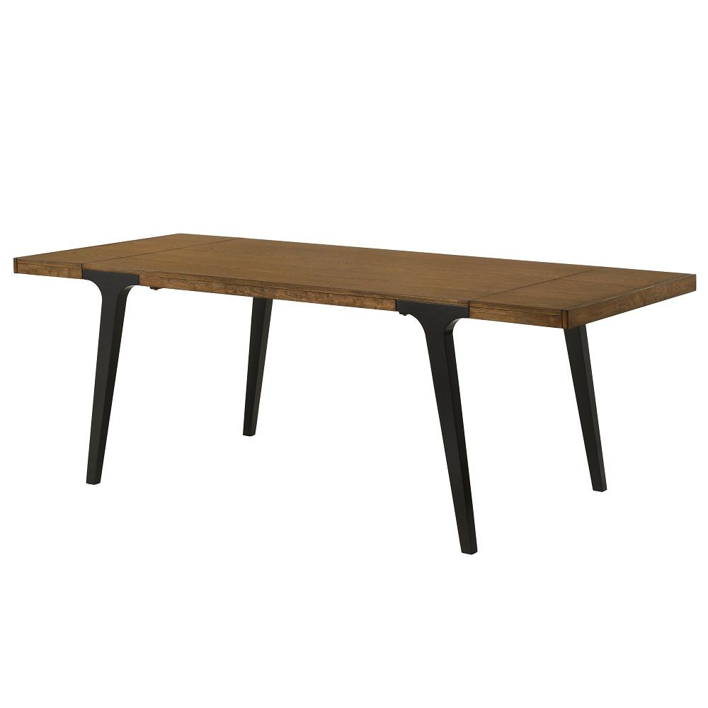 ACME Hillary - Dining Table With 2 Leaves - Walnut & Black | Meri Furniture