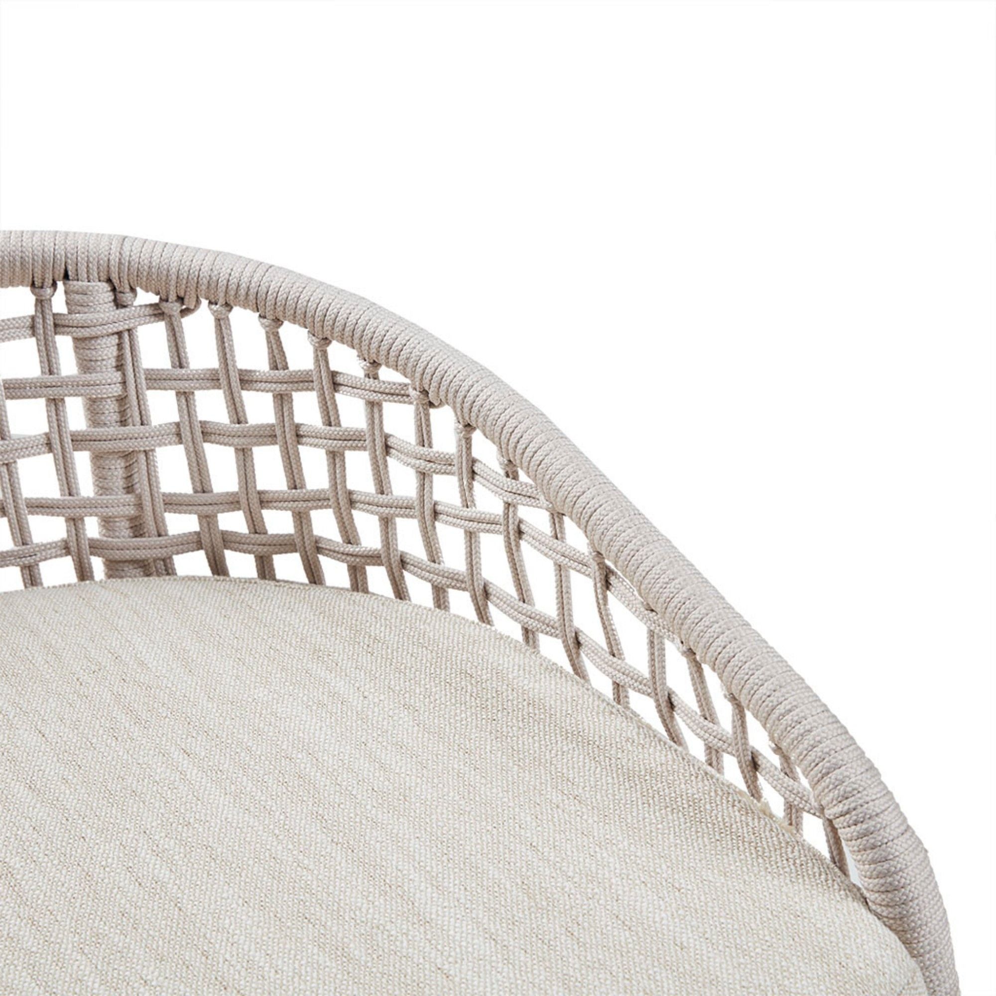 Coastal Woven Counter Stool With Upholstered Seat