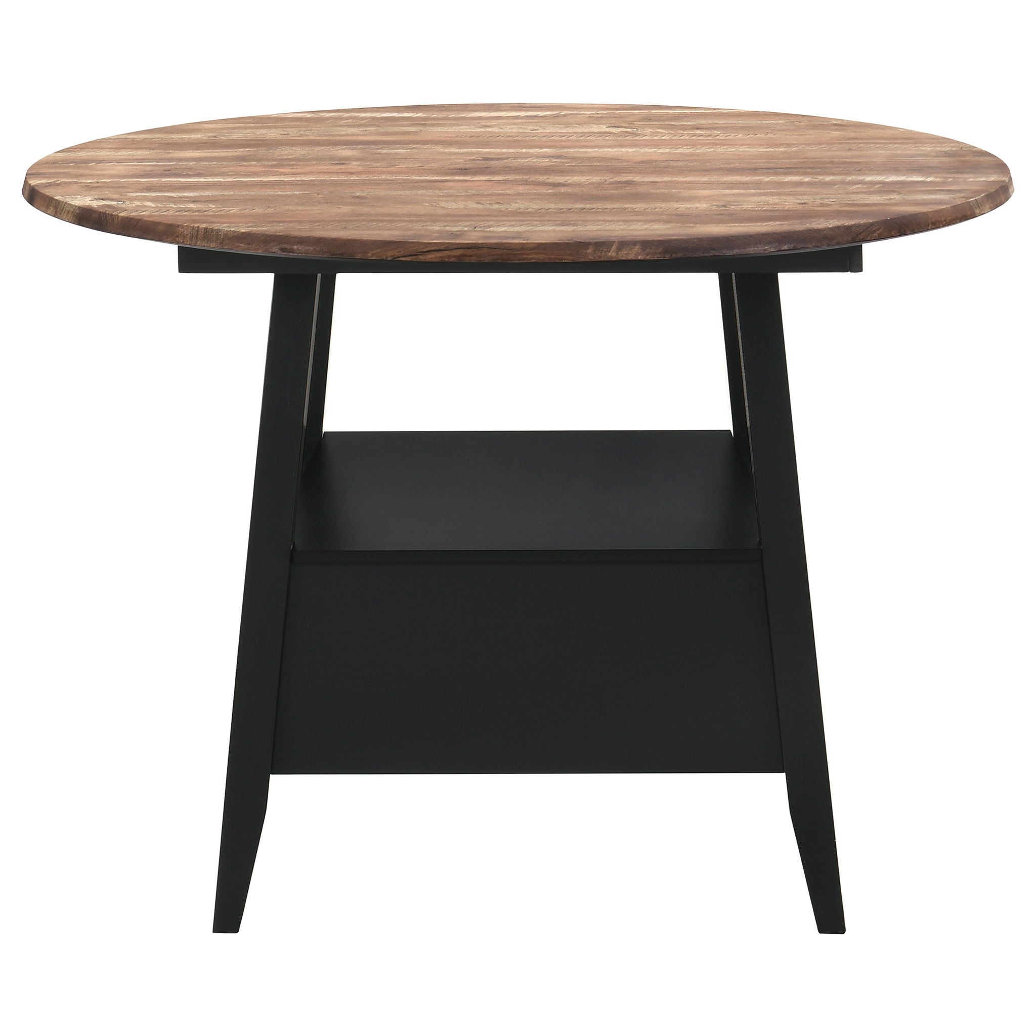 Arunda Yukon - Round Counter Height Dining Table With Pedestal Base And Built In Drawer - Oak