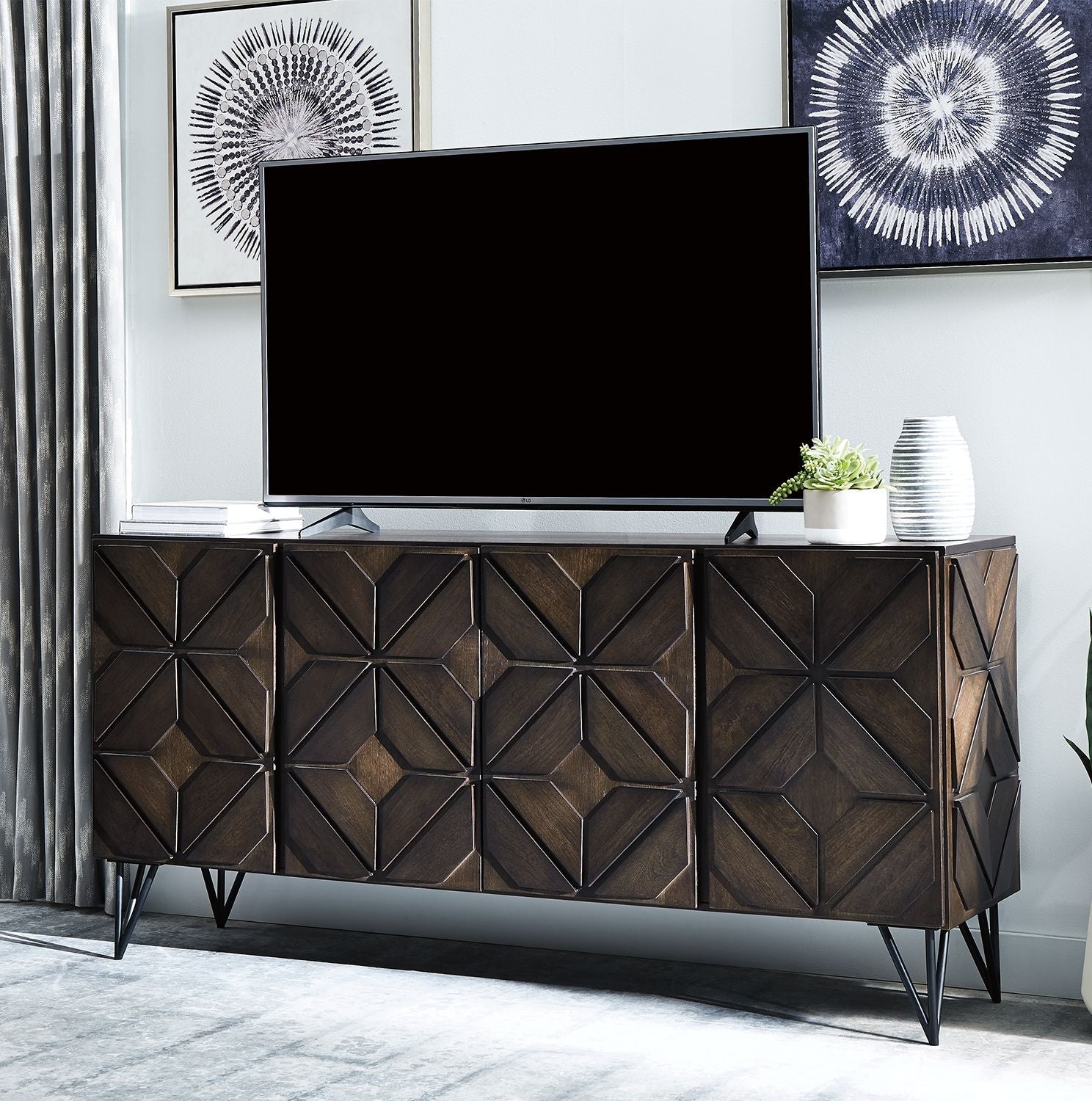 Ashley Furniture Chasinfield - Dark Brown - Extra Large TV Stand | Meri Furniture