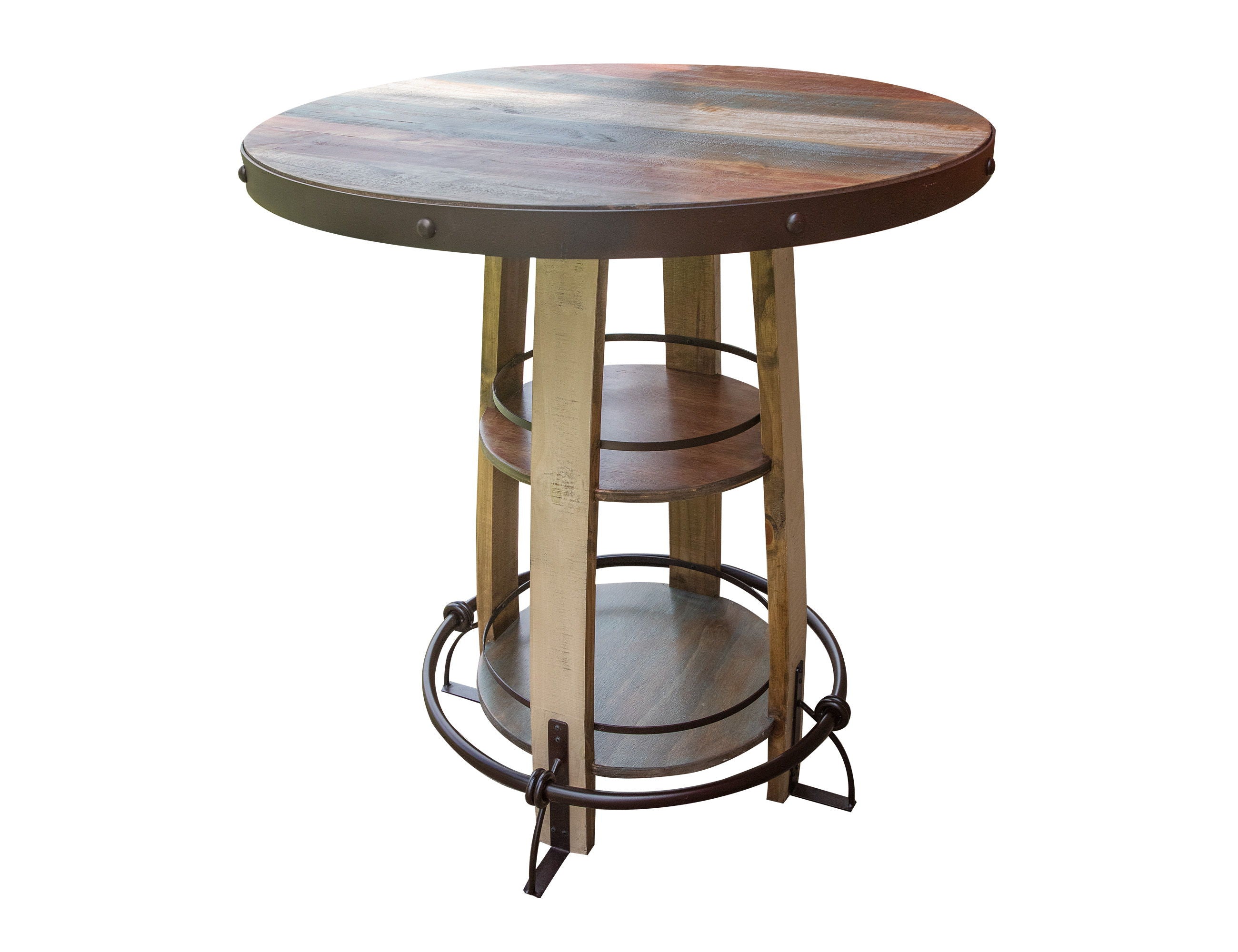 International Furniture Direct Antique - Bistro Barrel Table | Meri Furniture