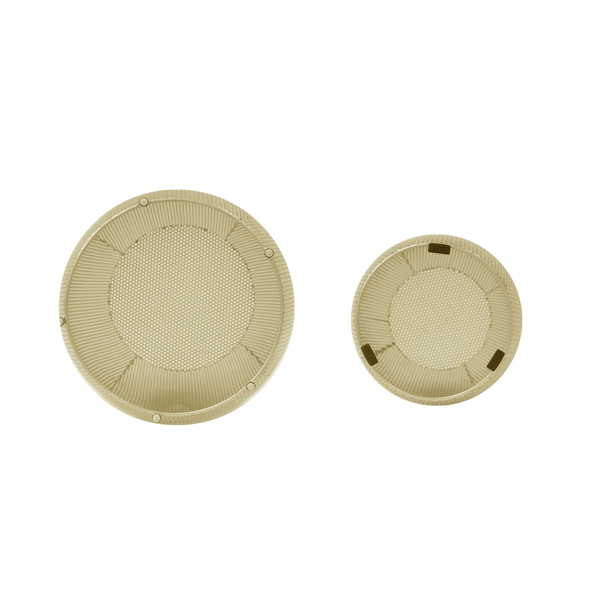 Modern Round Metal Hollow Side Table Set With Openwork Design - Gold