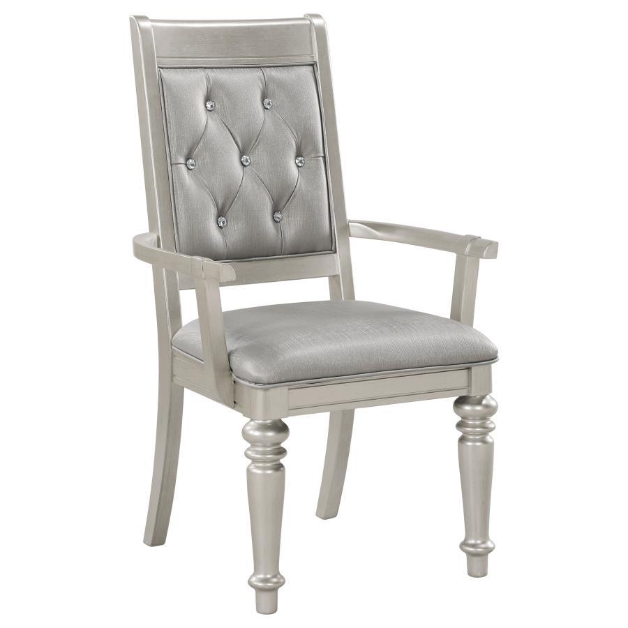 Coaster Fine Furniture Bling Game - Dining Arm Chair (Set of 2) - Metallic Platinum | Meri Furniture