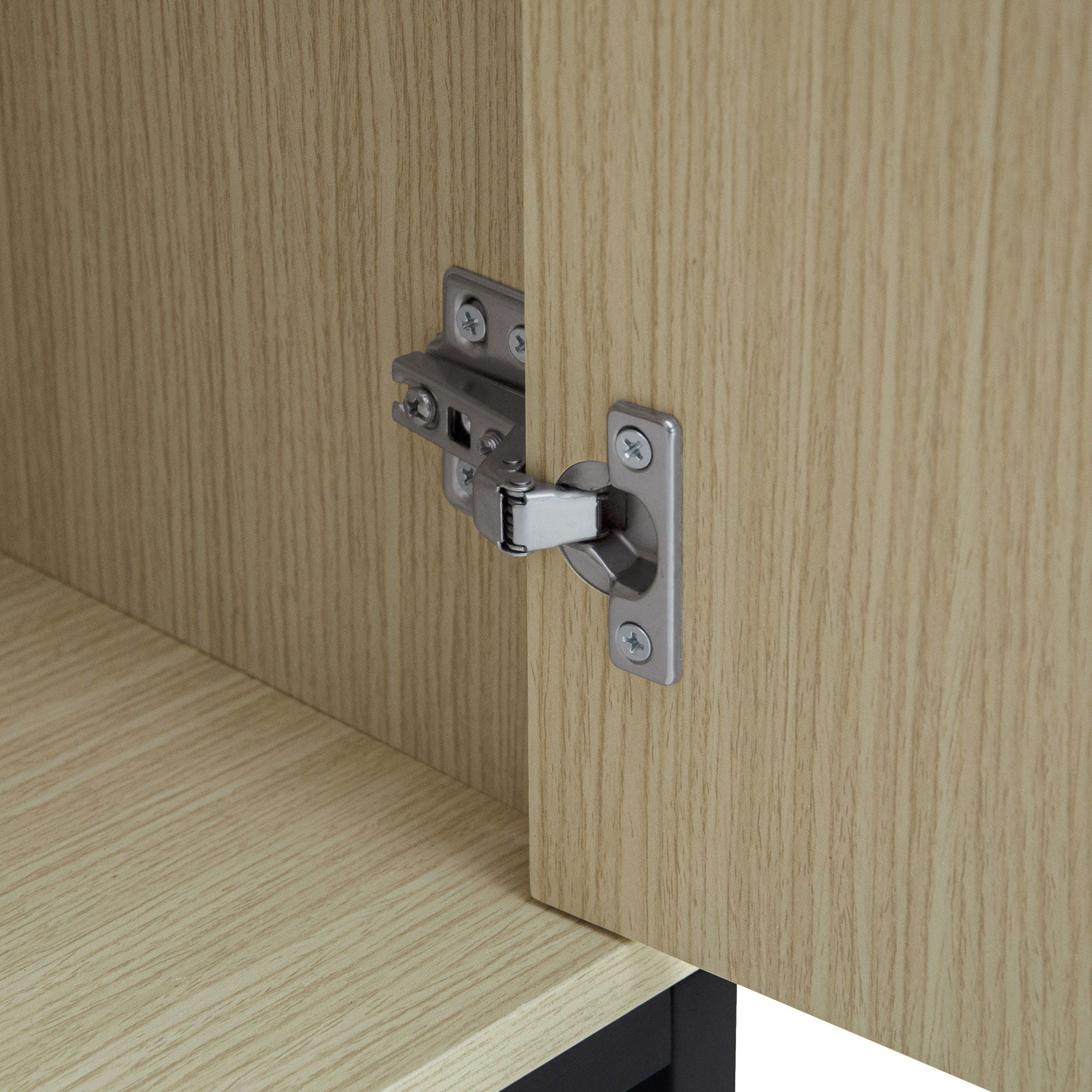 Carved 4 Door Sideboard With Storage, Adjustable Shelf