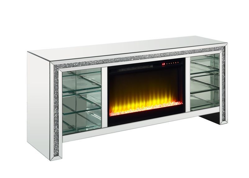 ACME Noralie - TV Stand - Mirrored - 28" | Meri Furniture