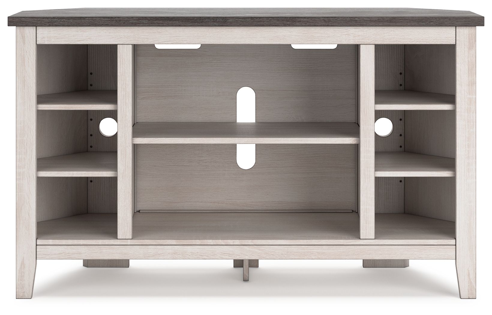Signature Design by Ashley® Dorrinson - Two-tone - Corner TV Stand/Fireplace Opt | Meri Furniture