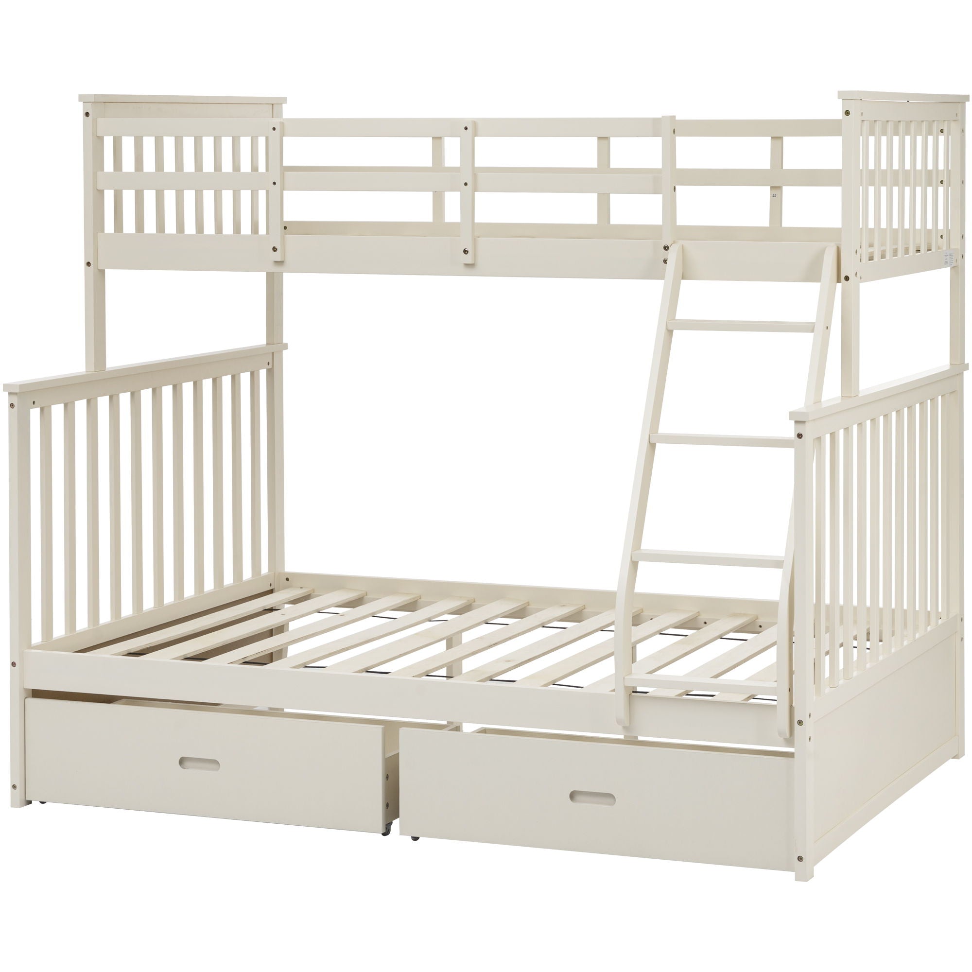 Bunk Bed With Ladder, And Safety Guard Rails