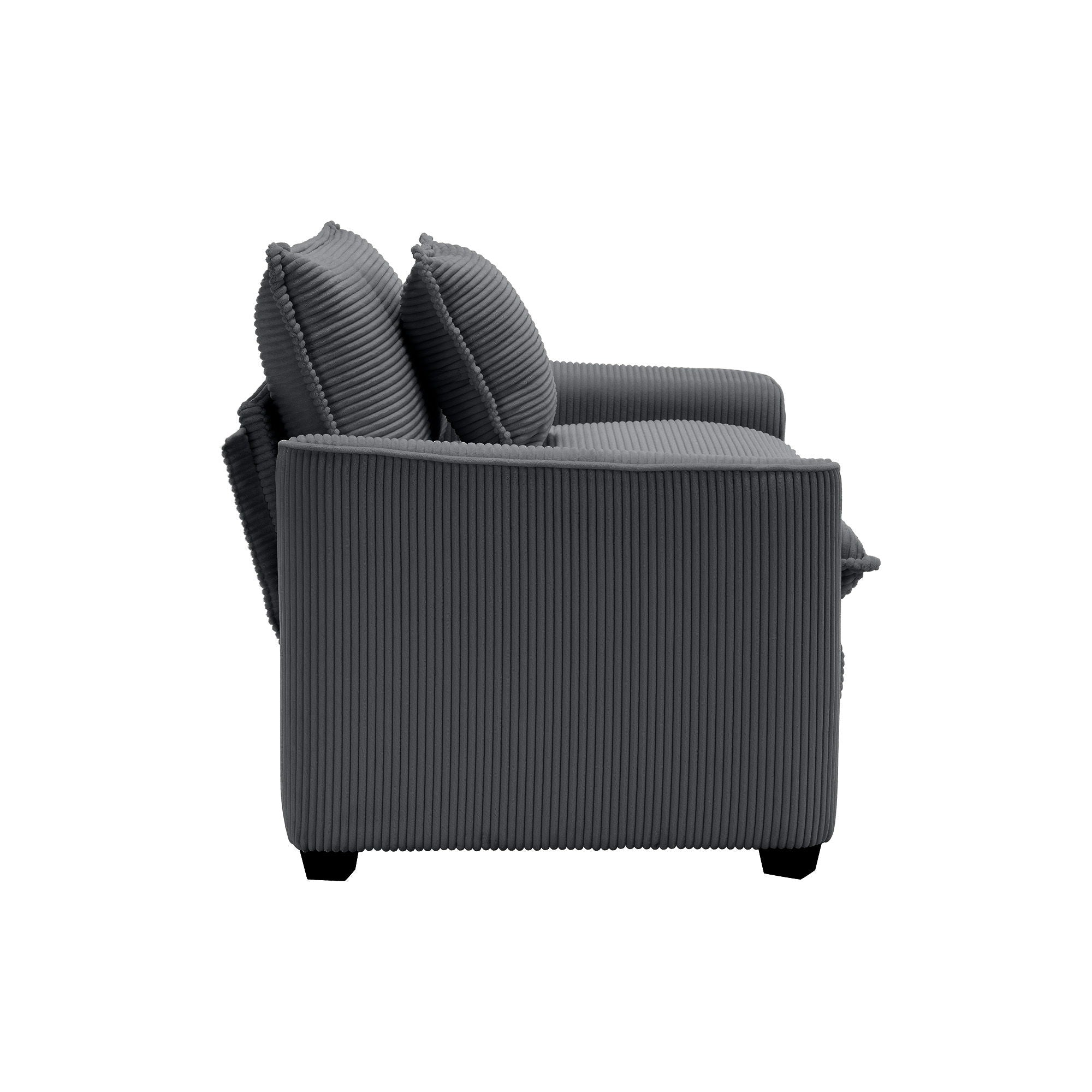 Modern Classic Corduroy Fabric Single Chair Deep Seat Sofa With Pillow