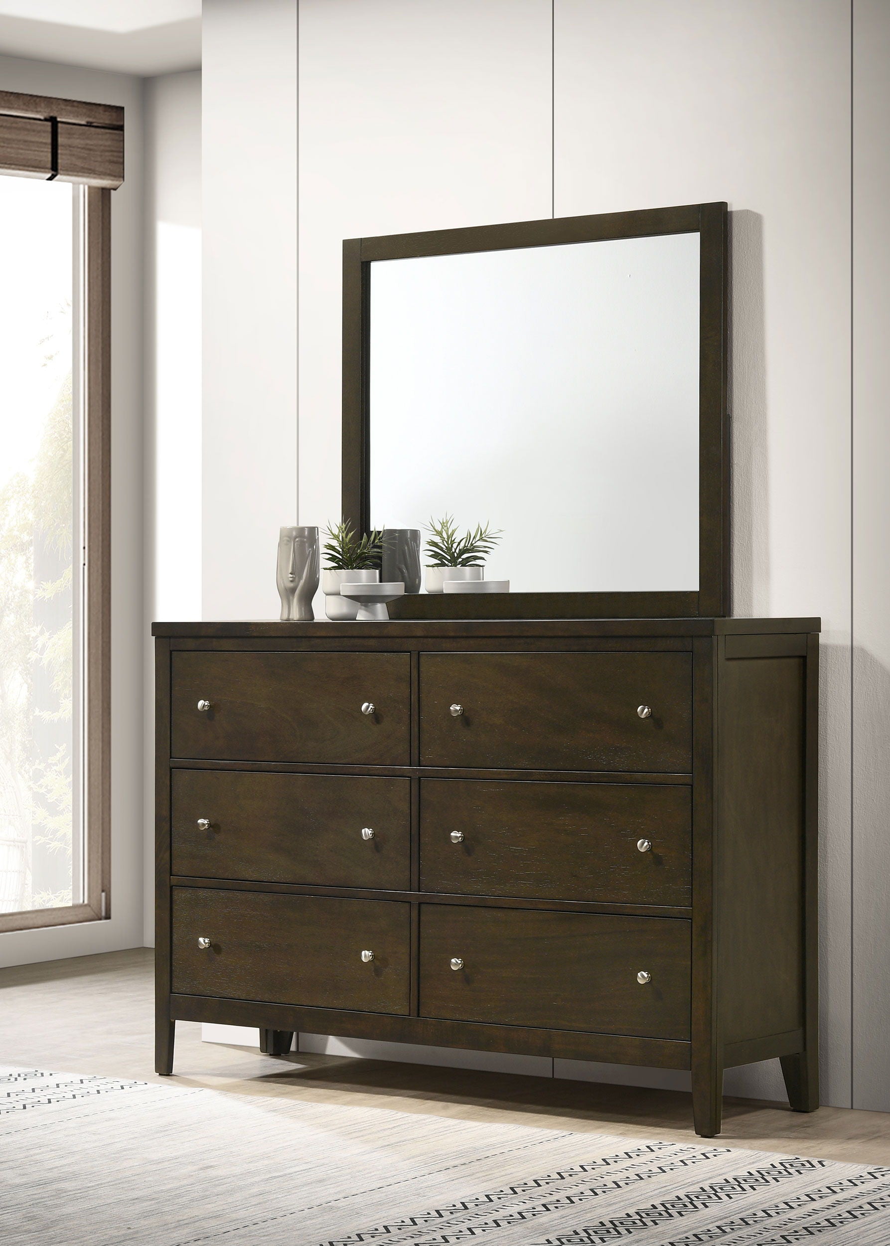 Coaster Fine Furniture Wilkes - 6-Drawer Dresser And Mirror - Dark Cocoa | Meri Furniture