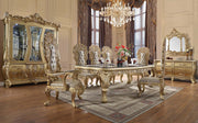 ACME Cabriole - Dining Table - Gold Finish - 31" | Meri Furniture