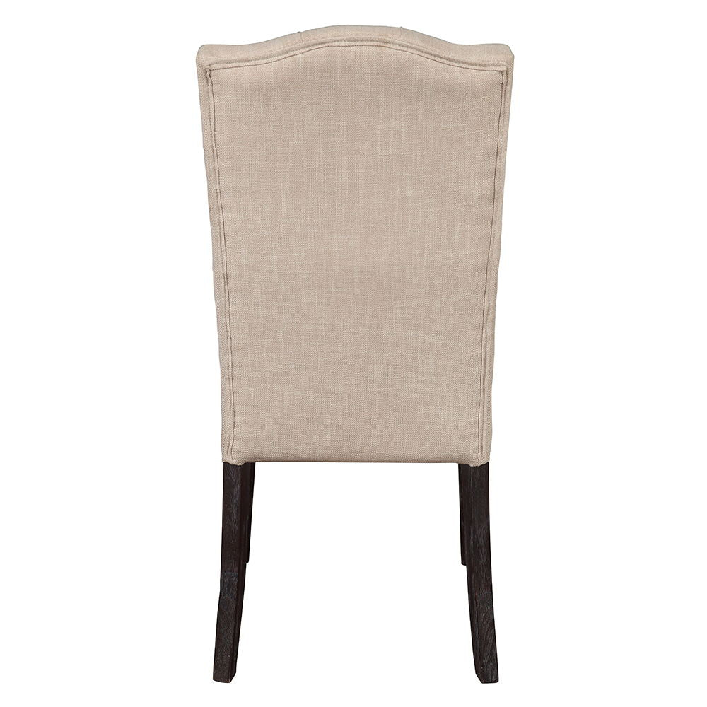 Gerardo - Side Chair Set of 2) - Beige Linen & Weathered Espresso