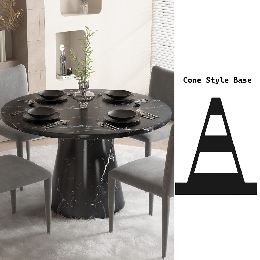 Hollis - Dining Table With Engineered Stone Top - Engineered Stone