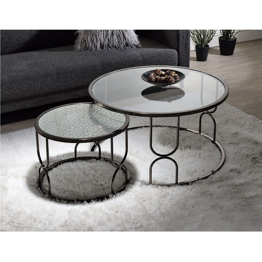 ACME Kaimi - Nesting Coffee Table Set - Black | Meri Furniture