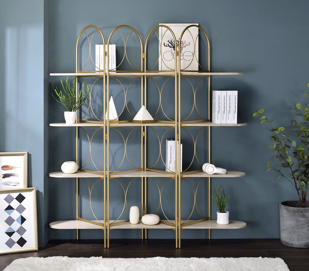 ACME Altair - Bookshelf - Gold | Meri Furniture
