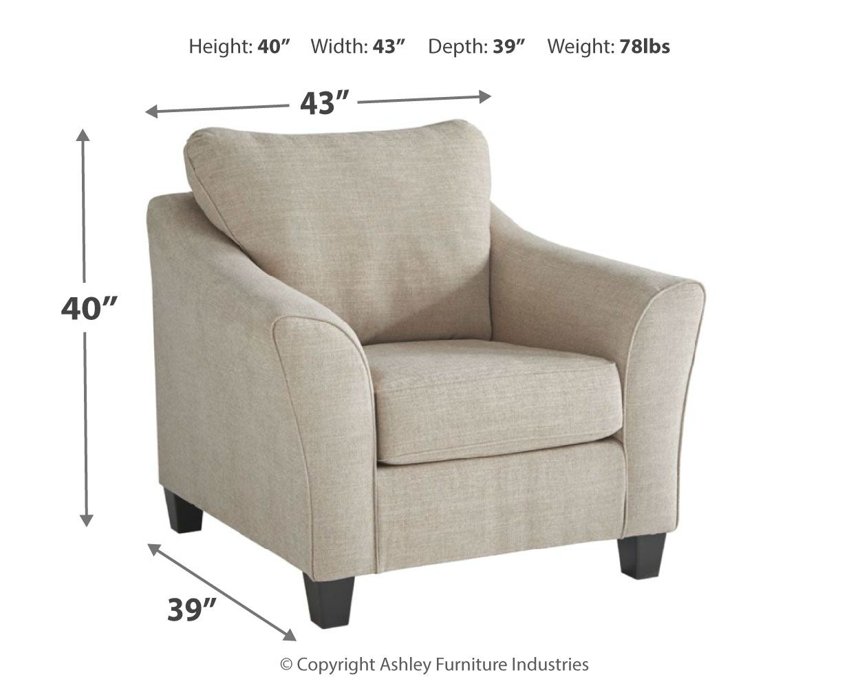 Ashley Furniture Abney - Driftwood - Chair | Meri Furniture