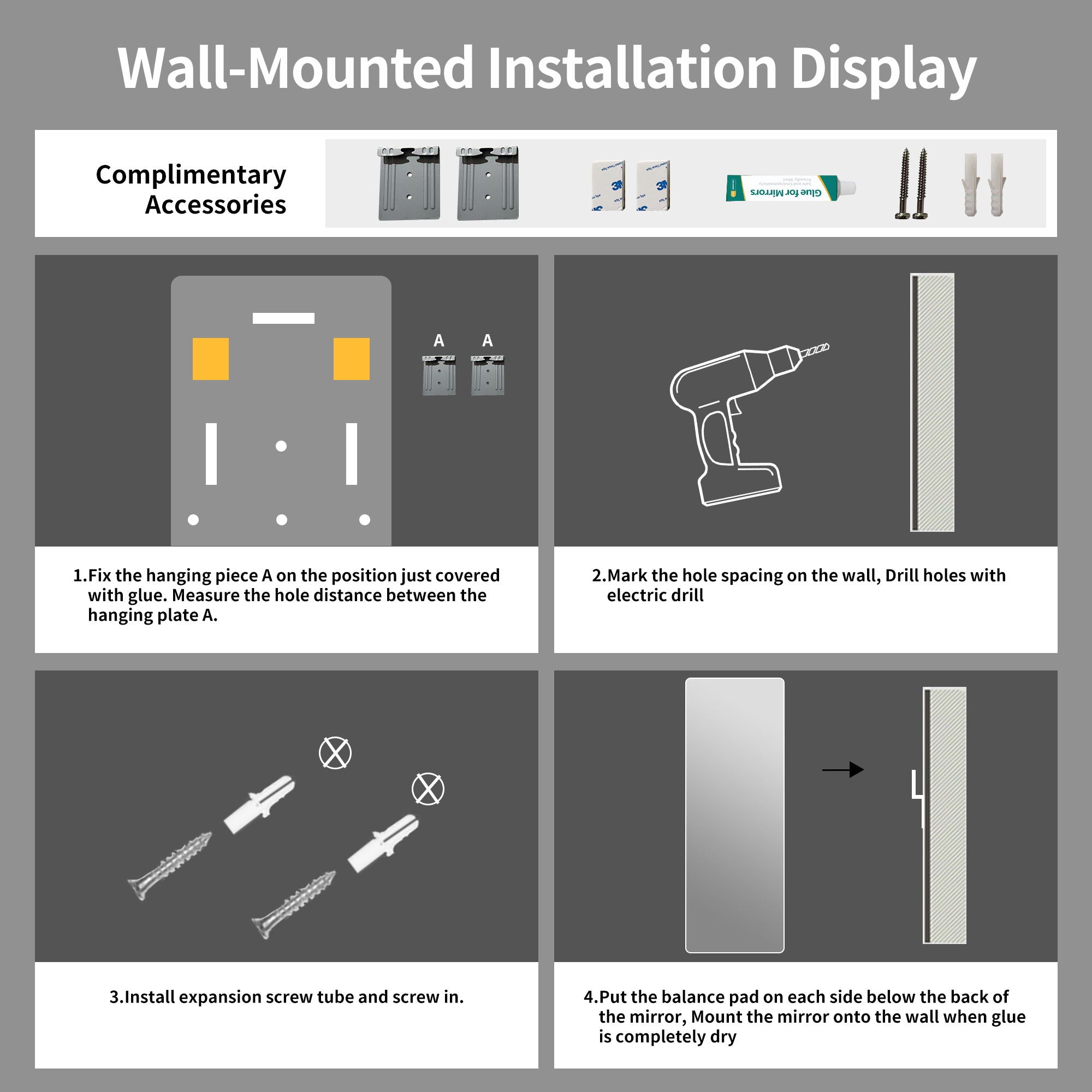 Full Body Round Corner Mirror For Living Room